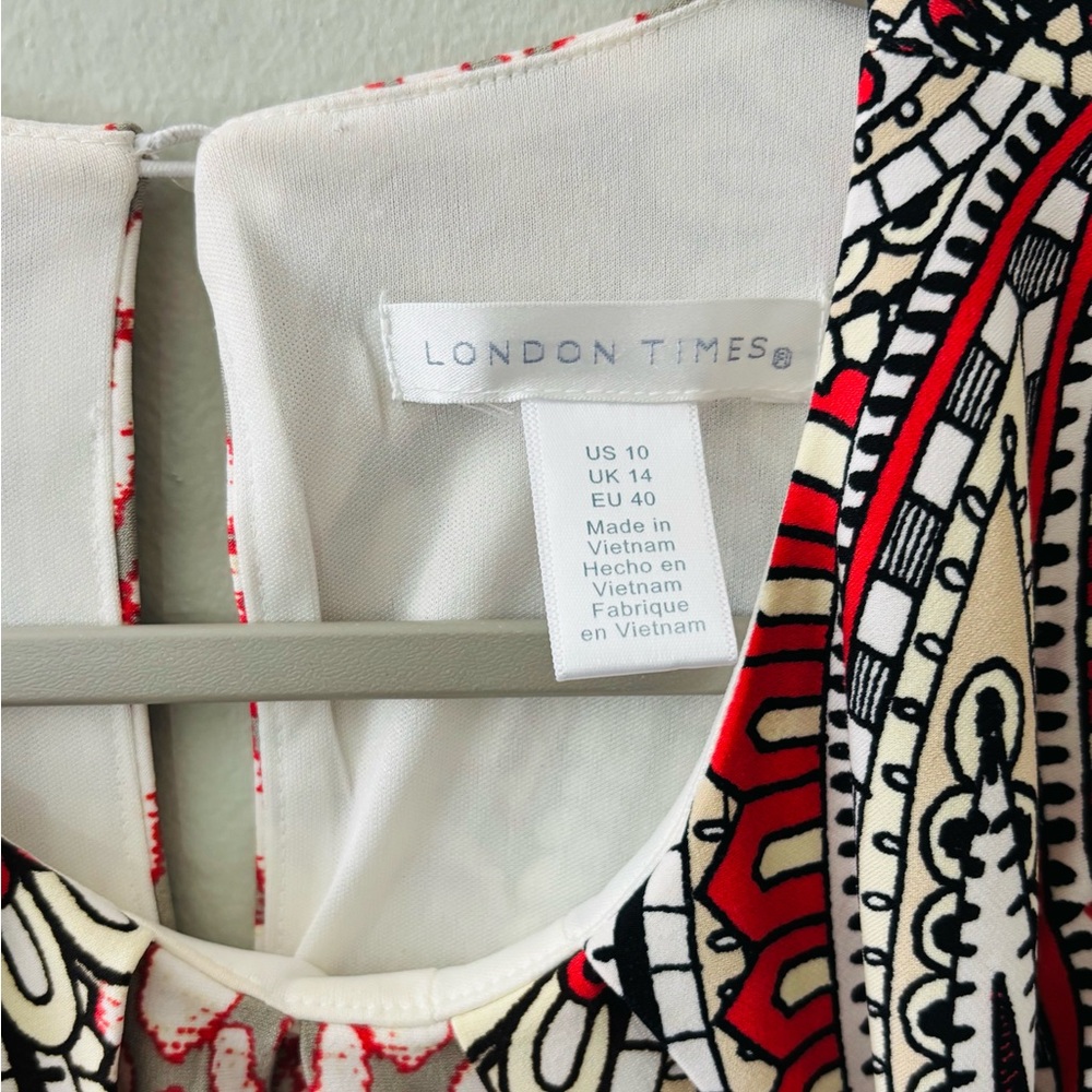 *London Times tribal design sleeveless maxi dress 10 - Picture 3 of 3